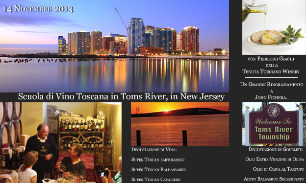 Lezioni di Vino Toscano a Toms River, New Jersey il 14 Novembre 2013